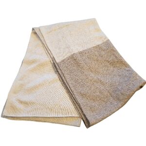 Celeste Elegant Taupe and Tan Wide Wool and Cashmere Blend Wrap / Scarf